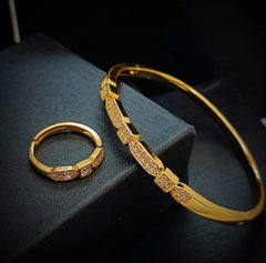 Gold Plated Premium Bangle + Ring
