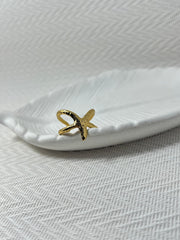 Gold Polished Starfish  Ring