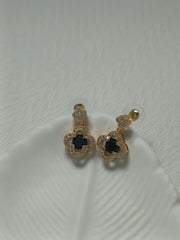 Premium Gold Touched with Black Rube Earrings