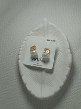 Square Shaped With Pearl Drop Earrings