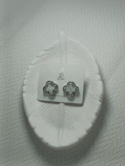 Crystal Clover Zirconia Earrings