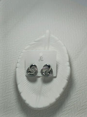 Geometric Silver Hoop Earrings