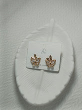 Korean Clover Butterfly Gold Earrings