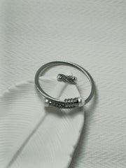 Silver Twisted Pearl Bangle + ring