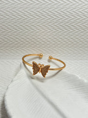 Gold Polished Butterfly Style Bangle