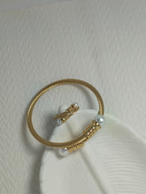 Twisted Gold Pearl Bangle + Ring