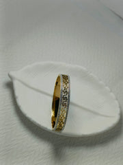 Gold Touched Zirconia Carve Cuff