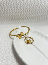 Golded Heart Bangle + Ring