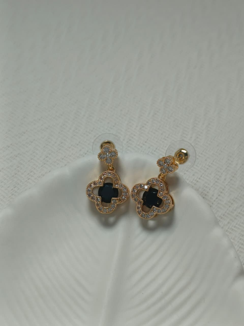 Premium Gold Touched with Black Rube Earrings