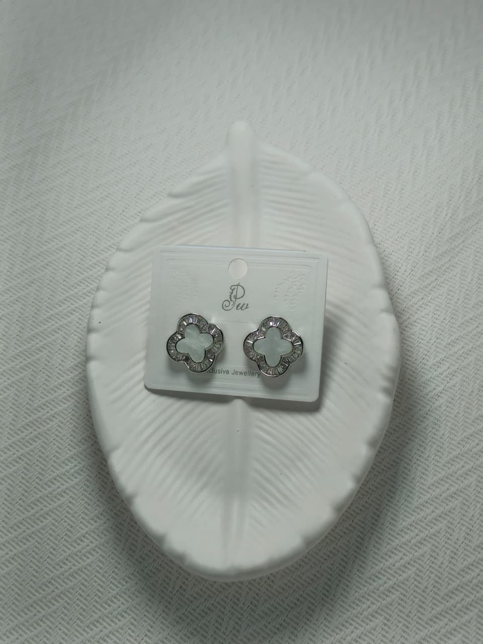 Crystal Clover Zirconia Earrings